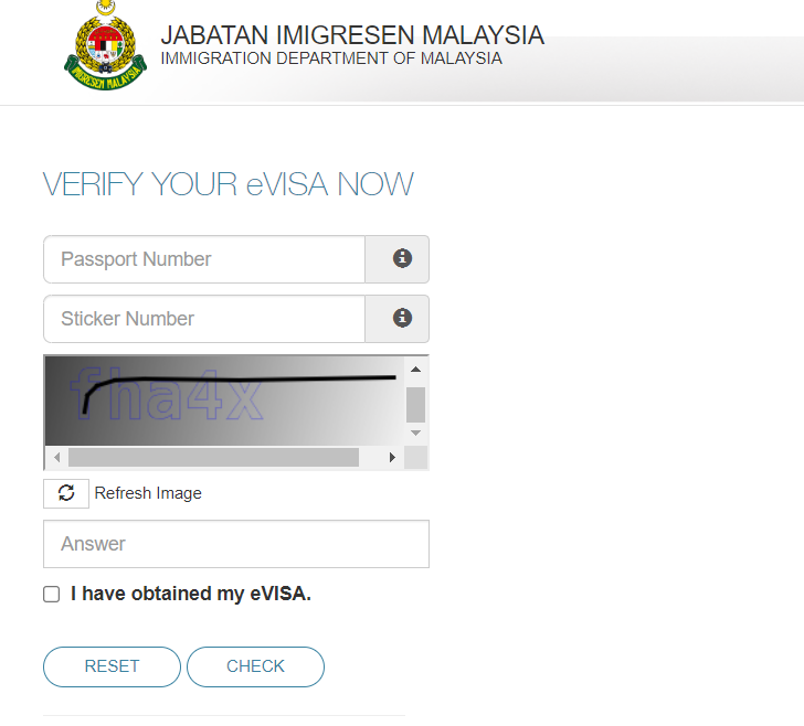 পাসপোর্ট নাম্বার দিয়ে ভিসা চেক মালয়েশিয়া